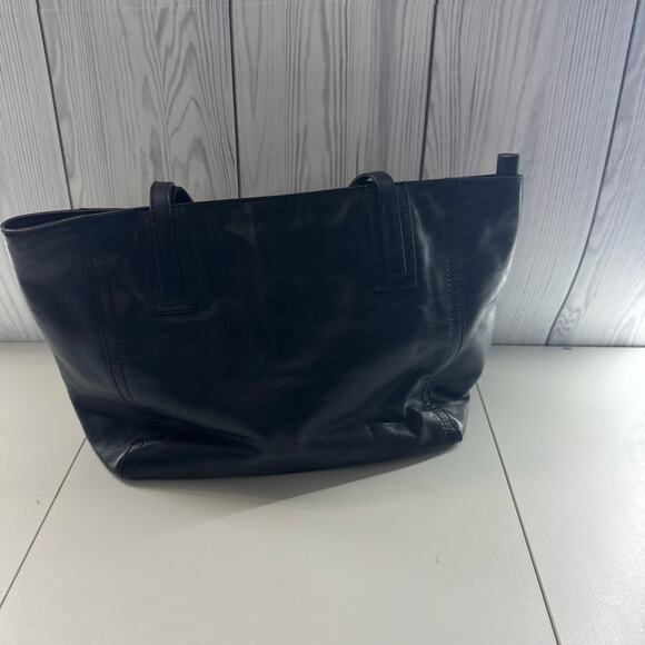 FOSSIL EMMA TOTE Top Zipper Black Hand Bag Strap Soft Leather - Picture 2 of 9